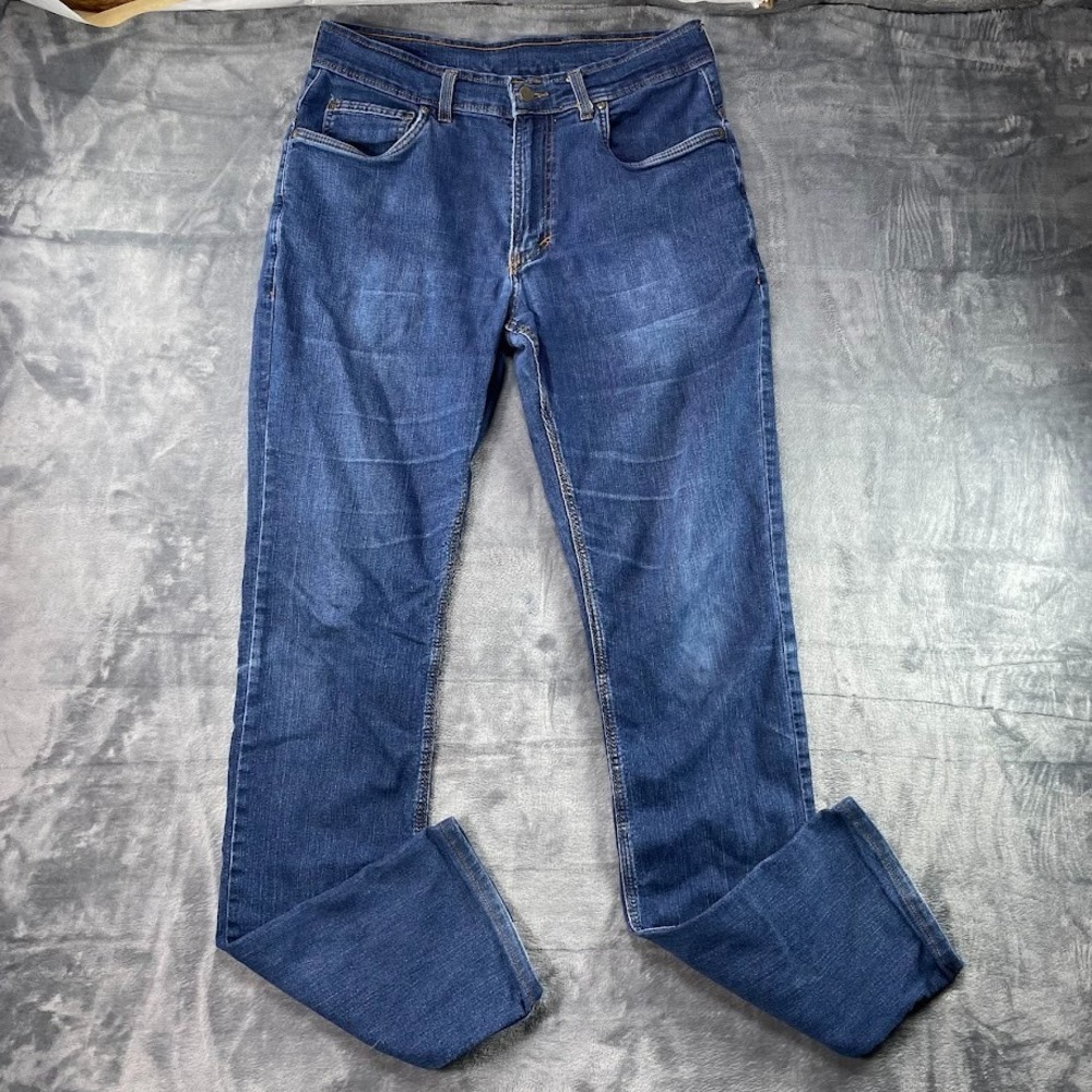 Origin USA Jeans Mens 34x36 Dark Blue Delta 68 Legit Fit Slim Straight Stretch